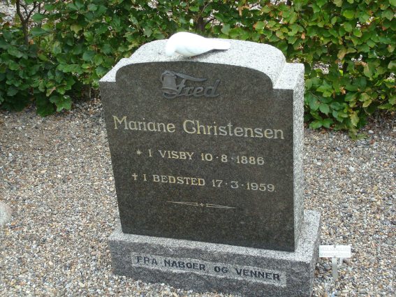 Billede af gravsten på Bedsted Kirkegård