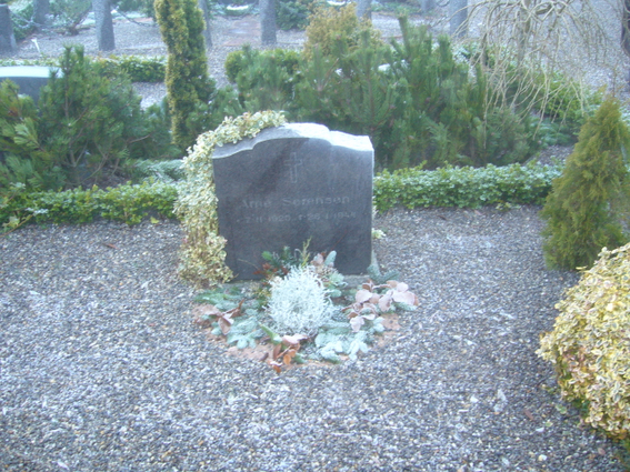 Billede af gravsten på Thise kirkegård